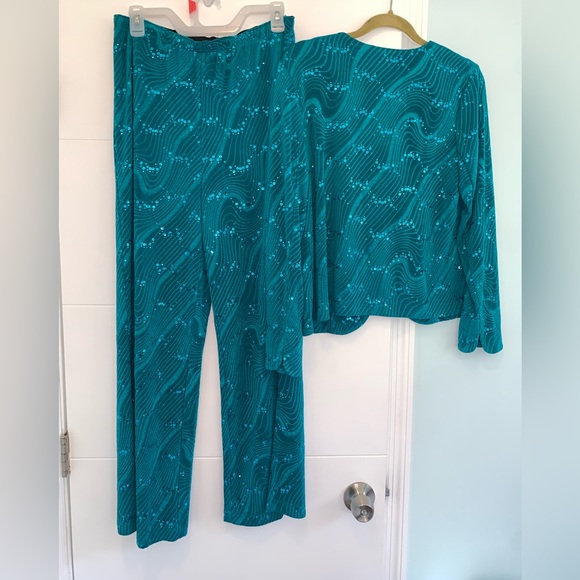 Vintage Bob Mackie Embroidered Beaded Pants Suit Set Medium - Picture 2 of 7